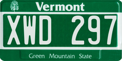 VT license plate XWD297