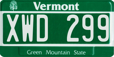 VT license plate XWD299