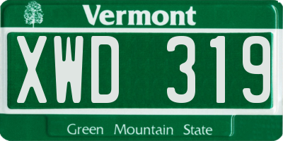 VT license plate XWD319
