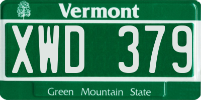 VT license plate XWD379