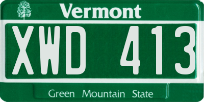VT license plate XWD413