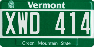 VT license plate XWD414