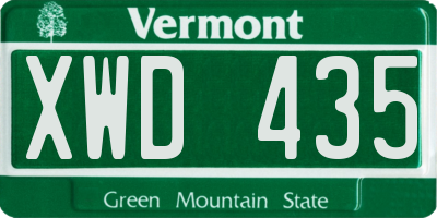 VT license plate XWD435