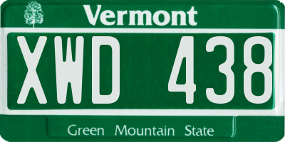 VT license plate XWD438