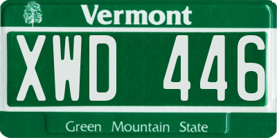 VT license plate XWD446