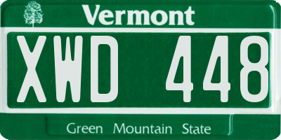 VT license plate XWD448
