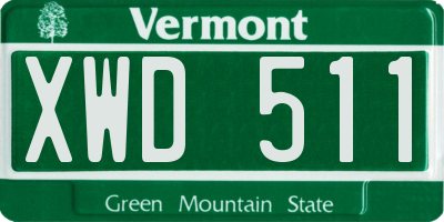 VT license plate XWD511