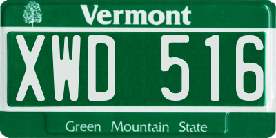 VT license plate XWD516