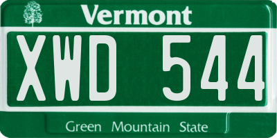 VT license plate XWD544