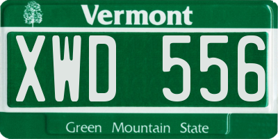VT license plate XWD556