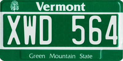 VT license plate XWD564