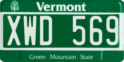VT license plate XWD569