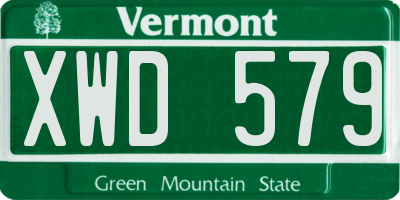 VT license plate XWD579