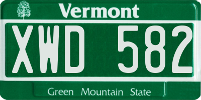 VT license plate XWD582