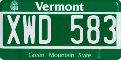 VT license plate XWD583