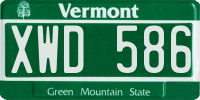 VT license plate XWD586