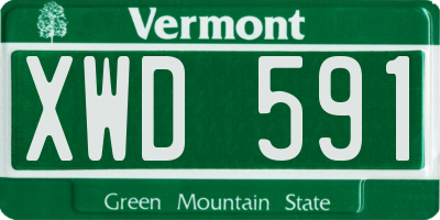 VT license plate XWD591
