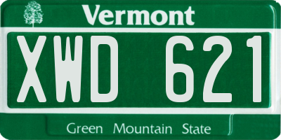 VT license plate XWD621