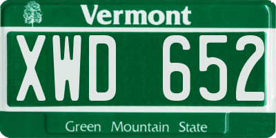 VT license plate XWD652