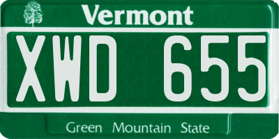 VT license plate XWD655
