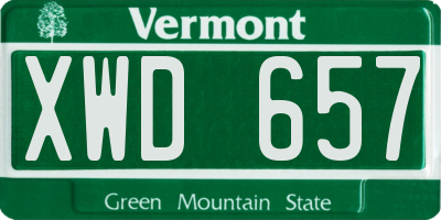 VT license plate XWD657