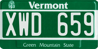 VT license plate XWD659