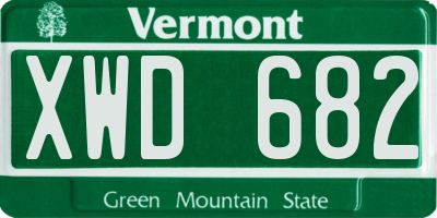 VT license plate XWD682