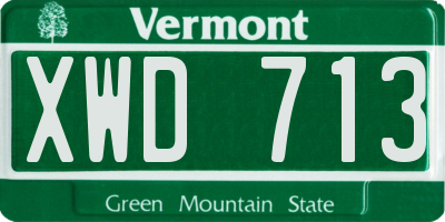 VT license plate XWD713