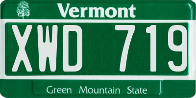 VT license plate XWD719