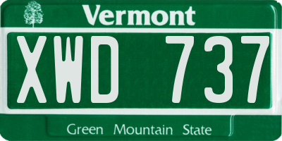 VT license plate XWD737