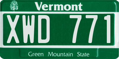 VT license plate XWD771