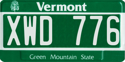 VT license plate XWD776
