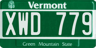 VT license plate XWD779