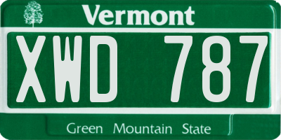 VT license plate XWD787