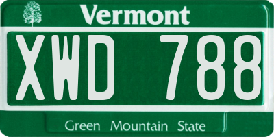 VT license plate XWD788
