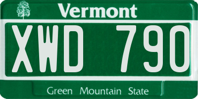 VT license plate XWD790