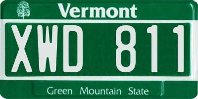 VT license plate XWD811