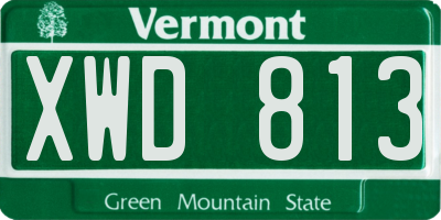VT license plate XWD813