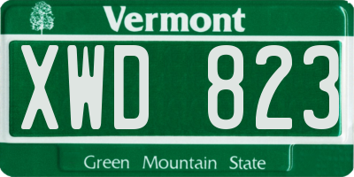 VT license plate XWD823