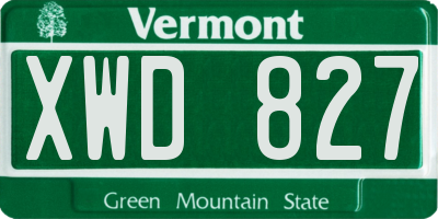 VT license plate XWD827
