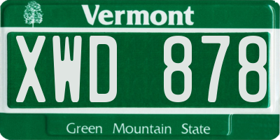 VT license plate XWD878