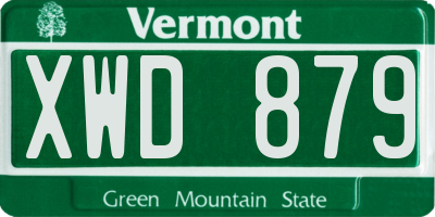 VT license plate XWD879