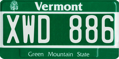 VT license plate XWD886