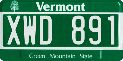 VT license plate XWD891