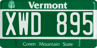 VT license plate XWD895
