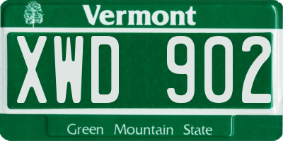 VT license plate XWD902