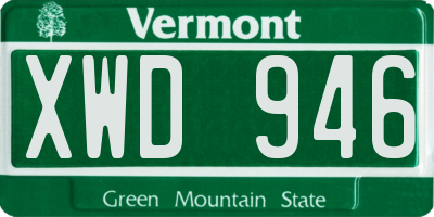 VT license plate XWD946