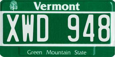 VT license plate XWD948