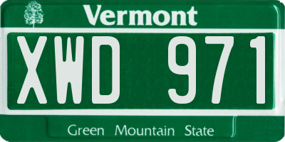 VT license plate XWD971