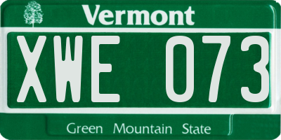VT license plate XWE073